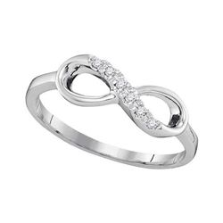 0.05 CTW Diamond Infinity Ring 10KT White Gold - REF-13Y4X