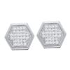 Image 1 : 0.20 CTW Diamond Hexagon Cluster Earrings 10KT White Gold - REF-26N9F