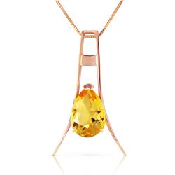 Genuine 1.50 ctw Citrine Necklace Jewelry 14KT Rose Gold - REF-35V4W