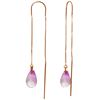 Genuine 4.5 ctw Pink Topaz Earrings Jewelry 14KT Rose Gold - REF-20Z4N