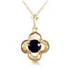 Genuine 0.50 ctw Black Diamond Necklace Jewelry 14KT Yellow Gold - REF-51K5V
