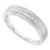 Image 1 : 0.04 CTW Mens Channel-set Diamond Single Row Wedding Ring 10KT White Gold - REF-14H9M