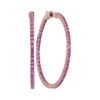 2.88 CTW Pink Sapphire In/Out Hoop Earrings 14KT Rose Gold - REF-94F4N