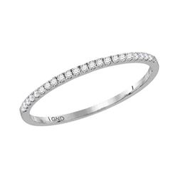 0.12 CTW Diamond Stackable Ring 14KT White Gold - REF-16M4H