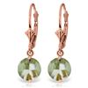 Genuine 3.1 ctw Green Amethyst Earrings Jewelry 14KT Rose Gold - REF-34R3P