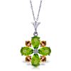 Genuine 2.43 ctw Peridot & Citrine Necklace Jewelry 14KT White Gold - REF-29H7X
