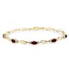 Genuine 3.39 ctw Garnet & Diamond Bracelet Jewelry 14KT Yellow Gold - REF-82T6A