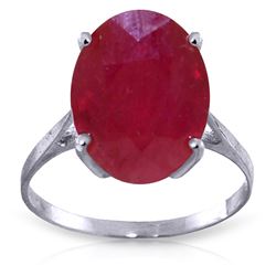 Genuine 7.5 ctw Ruby Ring Jewelry 14KT White Gold - REF-82H2X