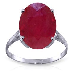 Genuine 7.5 ctw Ruby Ring Jewelry 14KT White Gold - REF-82H2X