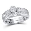 0.45 CTW Diamond Cluster Bridal Engagement Ring 14KT White Gold - REF-48N7F