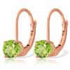 Image 1 : Genuine 1.20 ctw Peridot Earrings Jewelry 14KT Rose Gold - REF-23R2P