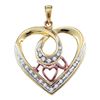 0.12 CTW Diamond Heart I Love You Pendant 10KT Yellow Gold - REF-14Y9X