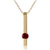 Genuine 0.25 ctw Garnet Necklace Jewelry 14KT Yellow Gold - REF-25F4Z