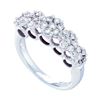 1.5 CTW Diamond Multi Flower Cluster Ring 14KT White Gold - REF-157N5F