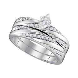 0.25 CTW Diamond Bridal Wedding Engagement Ring 10KT White Gold - REF-32K9W