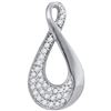 0.12 CTW Diamond Teardrop Pendant 10KT White Gold - REF-11F2N