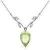 Genuine 9.52 ctw Green Amethyst & Diamond Necklace Jewelry 14KT White Gold - REF-36N3R