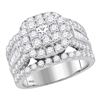 3.01 CTW Princess Diamond Solitaire Halo Bridal Engagement Ring 14KT White Gold - REF-285N2F