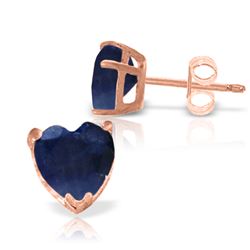 Genuine 3.1 ctw Sapphire Earrings Jewelry 14KT Rose Gold - REF-31Y2F