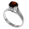Genuine 1.10 ctw Garnet Ring Jewelry 14KT White Gold - REF-63M3T