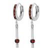 Genuine 1.35 ctw Garnet Earrings Jewelry 14KT White Gold - REF-66P2H