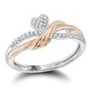 Image 1 : 0.10 CTW Diamond Heart Love Rose Ring 10KT Two-tone Gold - REF-12M8H