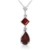 Genuine 2 ctw Garnet Necklace Jewelry 14KT White Gold - REF-24M3T