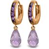 Genuine 5.35 ctw Amethyst Earrings Jewelry 14KT Rose Gold - REF-43F6Z