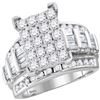 Image 1 : 1.96 CTW Diamond Cluster Bridal Engagement Ring 10KT White Gold - REF-136M4H