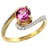 Natural 1.24 ctw pink-topaz & Diamond Engagement Ring 14K Yellow Gold - REF-52Y6X