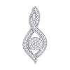 Image 1 : 0.15 CTW Diamond Nested Cluster Pendant 10KT White Gold - REF-12K2W