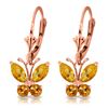 Genuine 1.24 ctw Citrine Earrings Jewelry 14KT Rose Gold - REF-38R2P