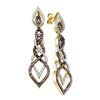 Image 1 : 1.5 CTW Cognac-brown Color Diamond Dangle Earrings 10KT Yellow Gold - REF-67M4H