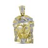 0.25 CTW Mens Real Diamond Jesus Christ Piece Large Charm Pendant 10KT Yellow Gold - REF-67N4F