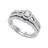 0.38 CTW Diamond Bridal Wedding Engagement Ring 10KT White Gold - REF-52M4H