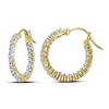 Image 1 : 0.53 CTW Diamond Single Row Hoop Earrings 10KT Yellow Gold - REF-41K3W