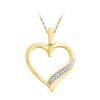 Image 1 : 0.05 CTW Diamond Heart Outline Pendant 10KT Yellow Gold - REF-10Y5X