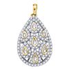 Image 1 : 0.94 CTW Diamond Teardrop Pendant 10KT Yellow Gold - REF-67N4F