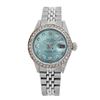 Image 1 : Rolex Pre-owned 26mm Womens Custom Ice Blue Dial Stainless Steel - REF-470M2R