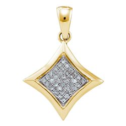 0.12 CTW Diamond Square Kite Cluster Pendant 10KT Yellow Gold - REF-14Y9X