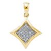 Image 1 : 0.12 CTW Diamond Square Kite Cluster Pendant 10KT Yellow Gold - REF-14Y9X