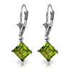 Image 1 : Genuine 3.2 ctw Peridot Earrings Jewelry 14KT White Gold - REF-30Z2N