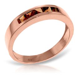 Genuine 0.60 ctw Garnet Ring Jewelry 14KT Rose Gold - REF-46N2R