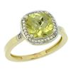 Image 1 : Natural 3.94 ctw Lemon-quartz & Diamond Engagement Ring 14K Yellow Gold - REF-36W7K