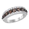 Image 1 : 2 CTW Cognac-brown Color Diamond Ring 10KT White Gold - REF-89N9F