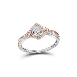 0.20 CTW Diamond Solitaire Rose-Ring 10KT Two-tone Gold - REF-18K7W