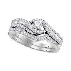 0.38 CTW Diamond Bridal Wedding Engagement Ring 10KT White Gold - REF-52X4Y