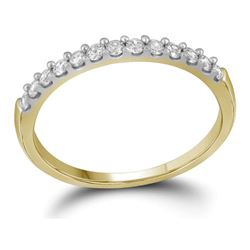 0.16 CTW Pave-set Diamond Wedding Ring 10KT Yellow Gold - REF-14N9F