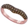 Image 1 : 0.33 CTW Cognac-brown Color Diamond Chevron Ring 10KT Rose Gold - REF-26W9K