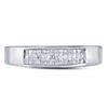 Image 2 : 0.25 CTW Princess Invisible-set Diamond Triple Row Ring 14KT White Gold - REF-32M9H